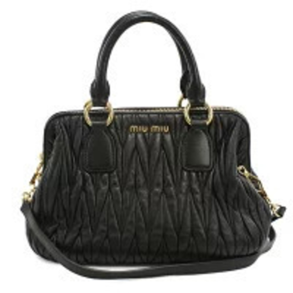 Miu Miu Matelasse Leather Bag Black